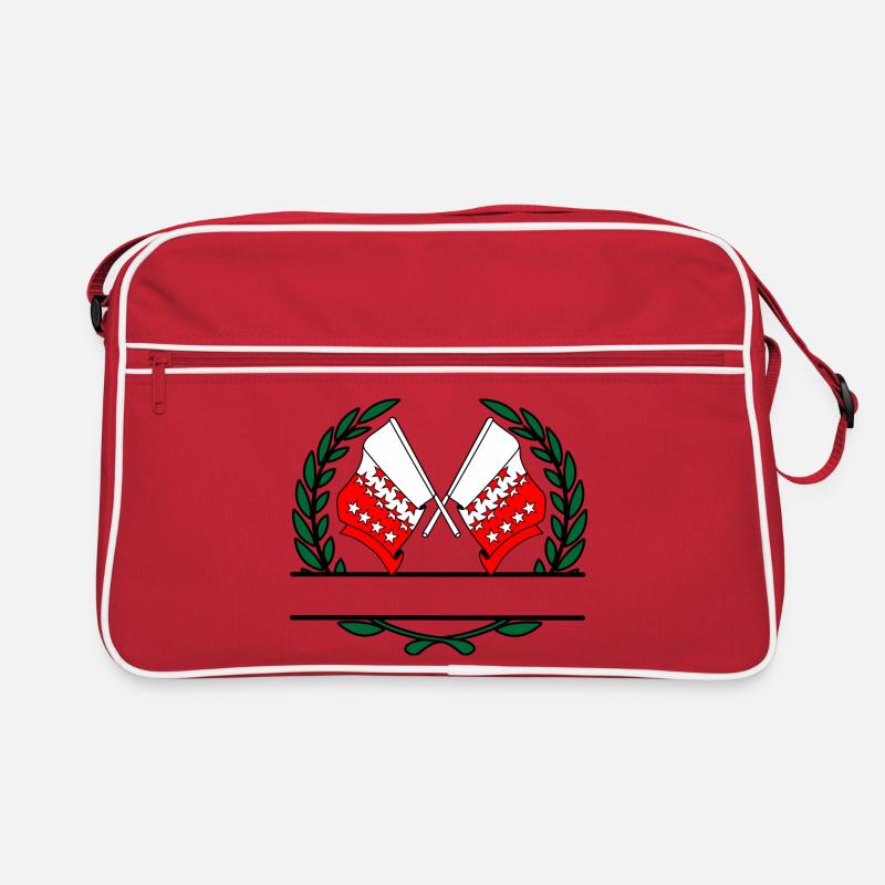 Fahnen Wallis Schweiz Lorbeerkranz Banner Retro Tasche