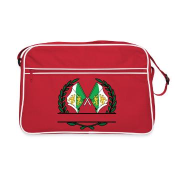 Fahnen, Thurgau, Schweiz, Lorbeerkranz, Banner - Retro Tasche - Rot/Weiß - Vorne