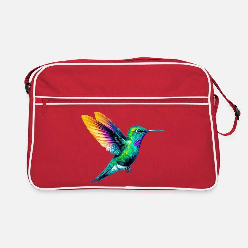 Kolibri - Retro Tasche - Rot/Weiß
