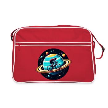 Cyclist on Saturn - Retro Bag - red/white - Front