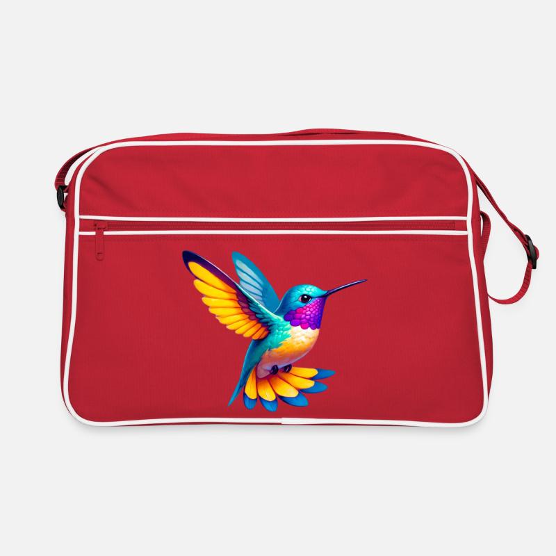 Kolibri - Retro Tasche - Rot/Weiß