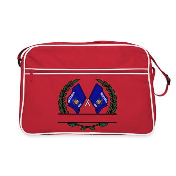 Drapeaux USA Wisconsin laurier couronne bannière - Sac Retro - rouge/blanc - Devant
