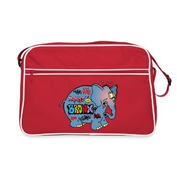 éléphant tagué - Sac Retro - rouge/blanc - Devant