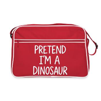 Pretend I'm a Dinosaur - Retro Bag - red/white - Front