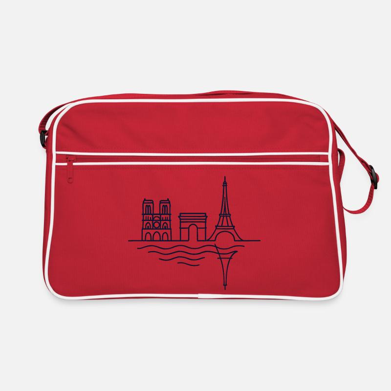 Pariser Linien: Eiffelturm und Arc de Triomphe Retro Tasche
