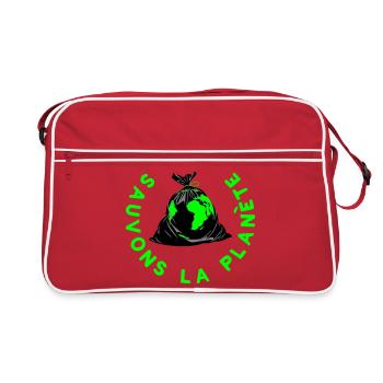 Save the planet - Retro Bag - red/white - Front