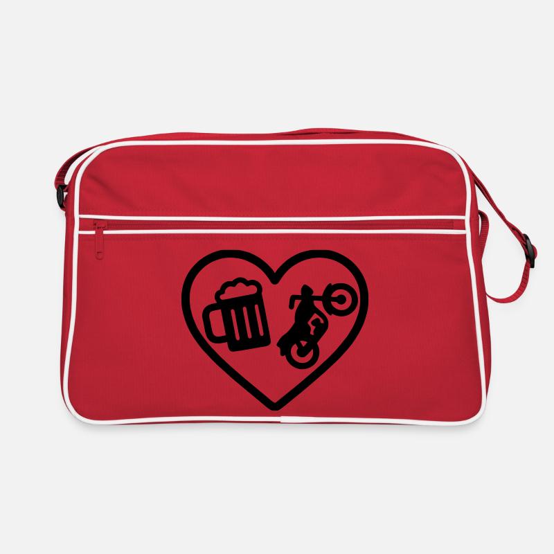 Cuore Moto Birra Retro Tasche
