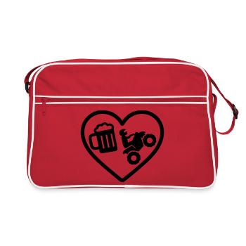 Heart Quad Beer - Retro Bag - red/white - Front