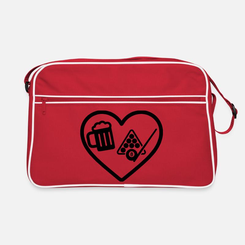 Bière de billard Heart - Sac Retro - rouge/blanc