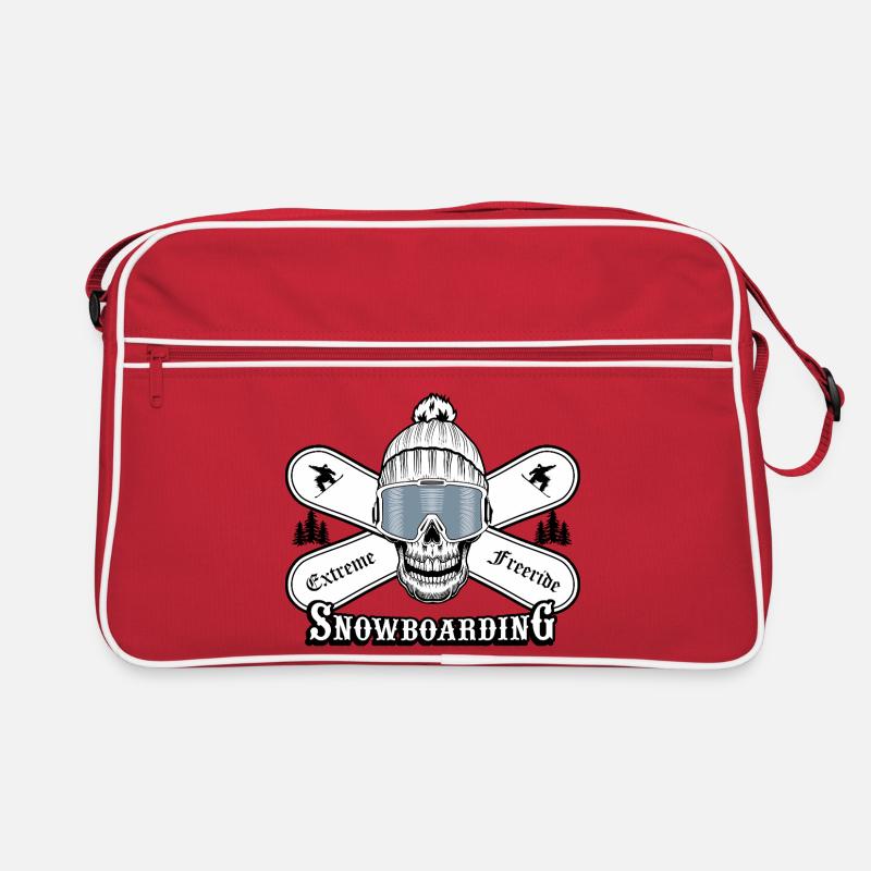 Graphique de crâne de snowboard Sac Retro