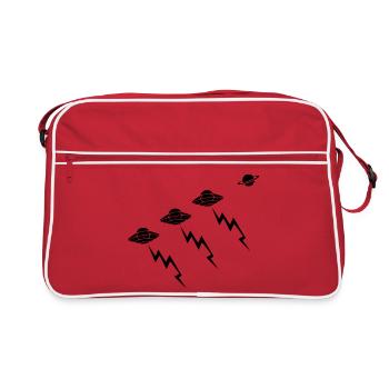 Attaque blitz d’invasion de la flotte d’OVNIs - Sac Retro - rouge/blanc - Devant