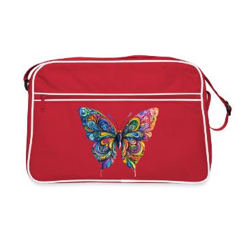 Colorful Color Butterfly - Retro Bag - red/white - Front