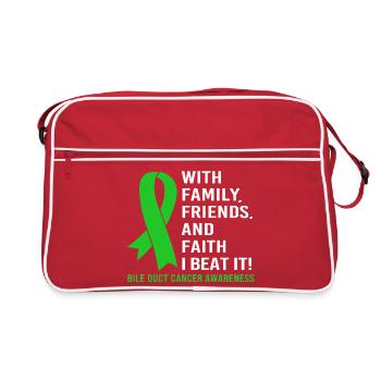 Cancer des canaux biliaires - Sac Retro - rouge/blanc - Devant
