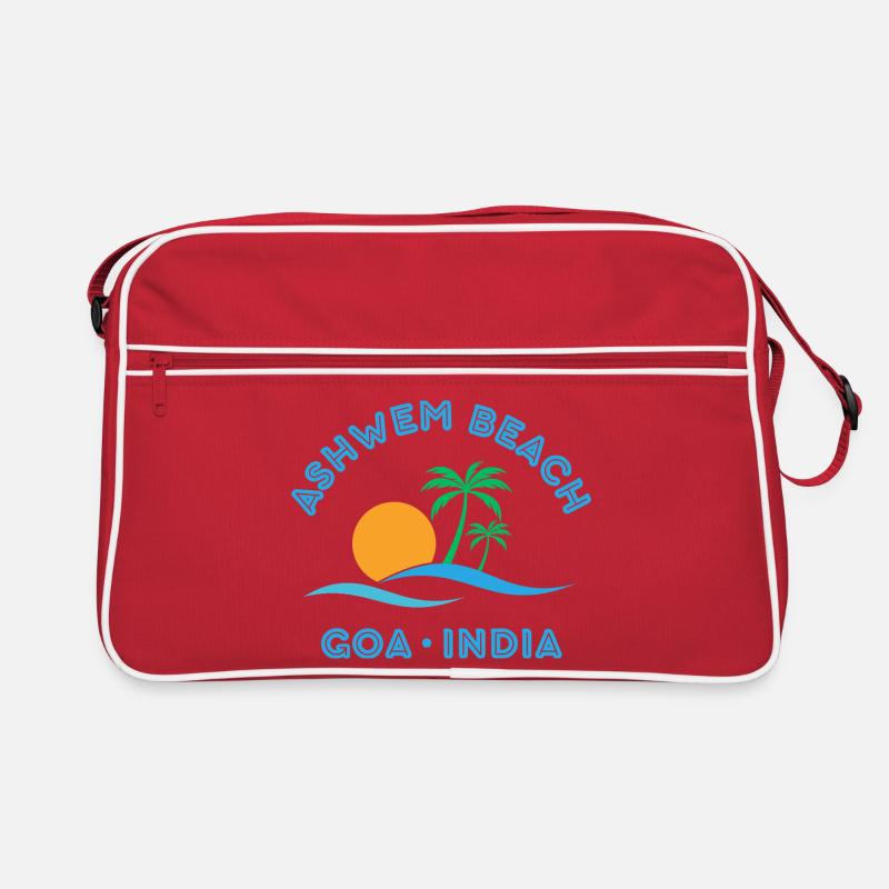 Palmier du coucher de soleil de Goa plage d’Ashwem Sac Retro