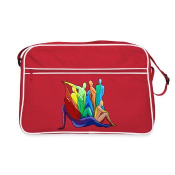 Silhouettes corporelles colorées - Sac Retro - rouge/blanc - Devant