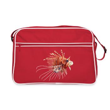 Feuerfisch Illustration - Retro Tasche - Rot/Weiß - Vorne