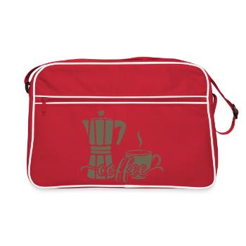 Coffee maker and cup of coffee - Retro Bag - red/white - Front