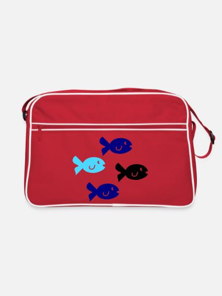 Pisces Silhouette - Retro Bag - red/white - Front