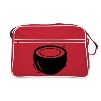 Coconut Silhouette – Tropical Paradise Design - Sac Retro - rouge/blanc - Devant