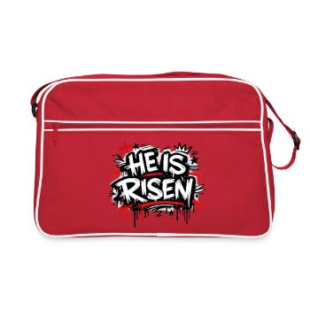 He is risen - Retro Tasche - Rot/Weiß - Vorne