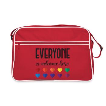 Autocollant du Mois de la fierté LBGTQIA+ Safe Space - Sac Retro - rouge/blanc - Devant