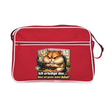 Nagut ich machs aber ich schaue dabei böse-black - Retro Tasche - Rot/Weiß - Vorne