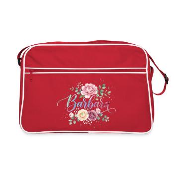 Fonts aquarelles Barbara Blüten - Sac Retro - rouge/blanc - Devant