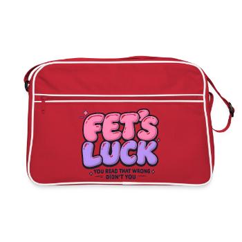 Fet's Luck Humor Saying Funny Funny Funny Sayings - Retro Bag - red/white - Front
