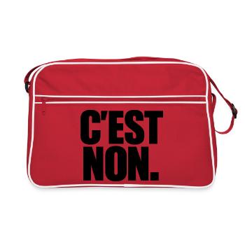 C'est non mauvaise humeur humour noir et blanc - Sac Retro - rouge/blanc - Devant