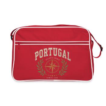 Emblème de l’Esprit Atlantique du Portugal - Sac Retro - rouge/blanc - Devant