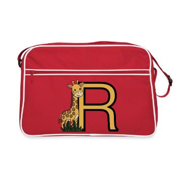 Giraffe with golden R - Retro Bag - red/white - Front