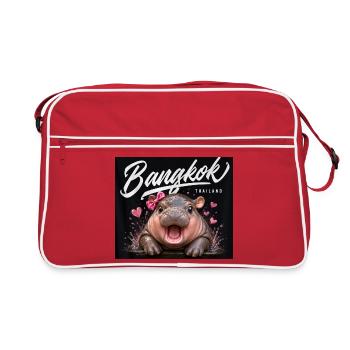 Bangkok Hippo with Bow - Retro Bag - red/white - Front