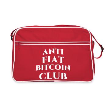 ANTI FlAT-SYSTEM BITCOIN CLUB - Retro Tasche - Rot/Weiß - Vorne