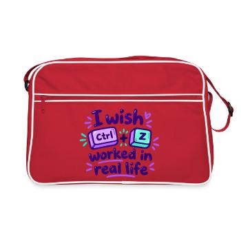 Ctrl Z im echten Leben - IT Humor - Retro Tasche - Rot/Weiß - Vorne