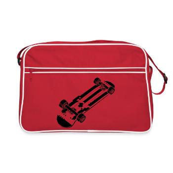 Cartoon Skateboarding - Retro Tasche - Rot/Weiß - Vorne