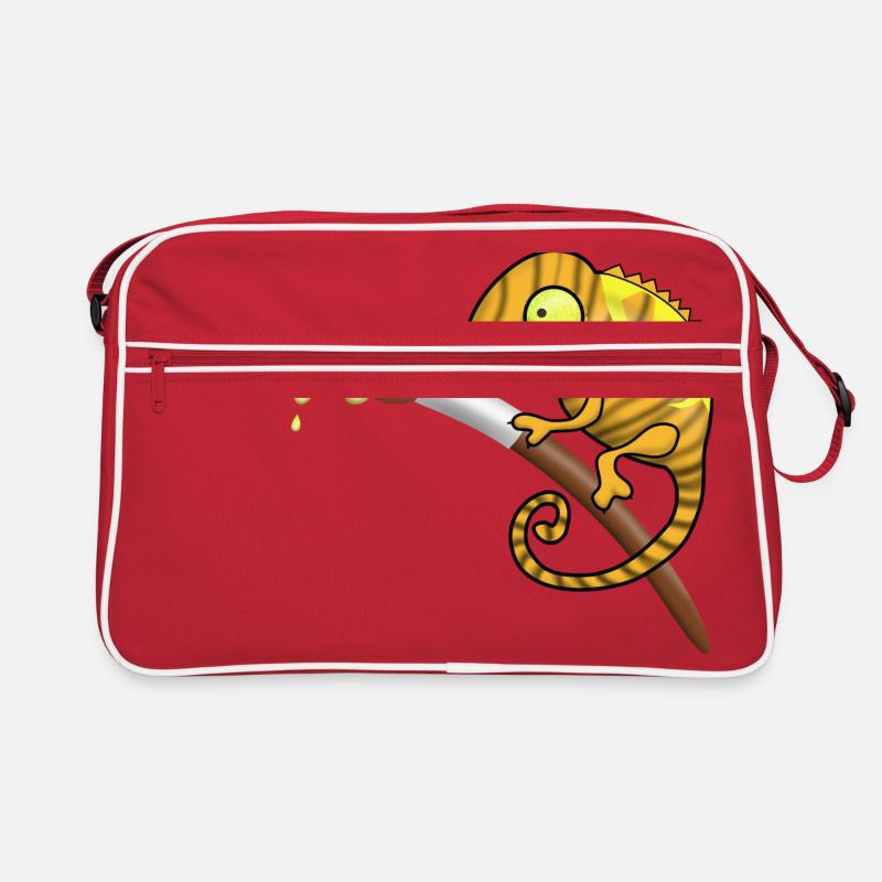 Chamaeleon mit Pinsel und Farbe. Geschenkidee Retro Tasche