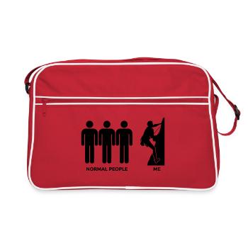 Mountaineering Mountain Climbing Gift Funny Bouldering - Retro Bag - red/white - Front