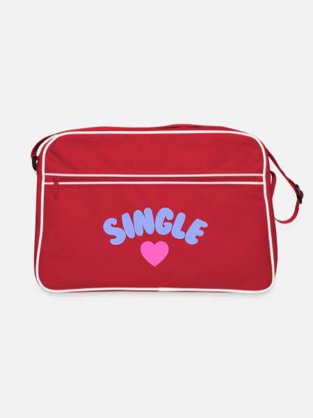 Single Selflove  - Retro Tasche - Rot/Weiß - Vorne