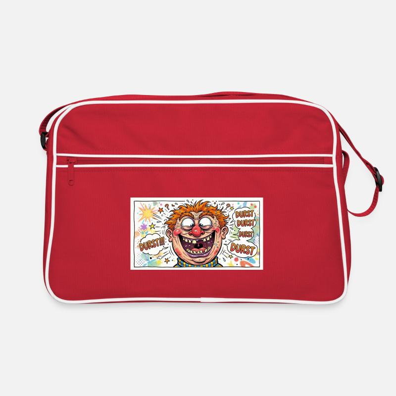 Durst-Karikatur Comicgesicht Retro Tasche