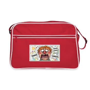 Hunger Caricature: Explosive Cartoon Look - Retro Bag - red/white - Front