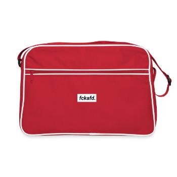 fckafd nein afd alternative deutschland demokratie - Retro Tasche - Rot/Weiß - Vorne