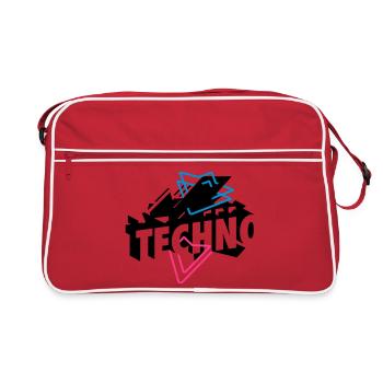 Techno Musik - Retro Tasche - Rot/Weiß - Vorne