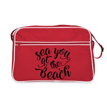 See you on the beach - Retro Bag - red/white - Front