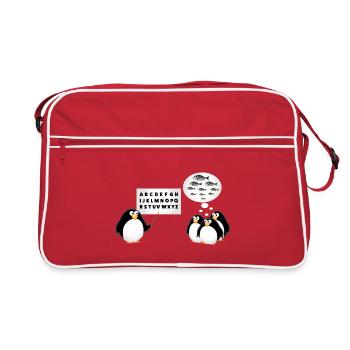 School - Penguin - Retro Bag - red/white - Front