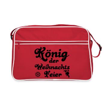 Weihnachtsfeier König Weihnachten Geschenk - Retro Tasche - Rot/Weiß - Vorne