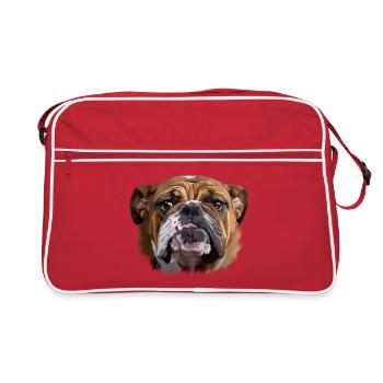 Bulldog - Retro Tasche - Rot/Weiß - Vorne