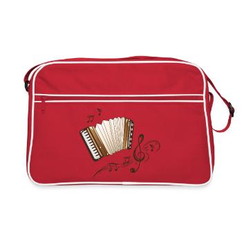 Accordion Music Folk Music - Retro Bag - red/white - Front