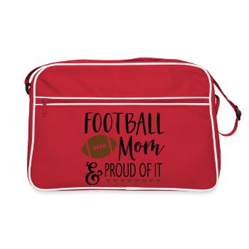 Football MOM & proud of it - Retro Tasche - Rot/Weiß - Vorne