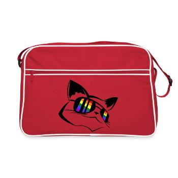 Pride Chat LGBT - Sac Retro - rouge/blanc - Devant