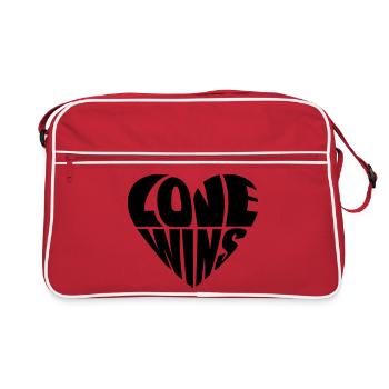 « Love Wins » en forme de cœur | Fierté LGBTQ - Sac Retro - rouge/blanc - Devant